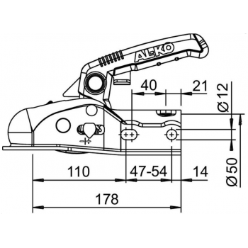 Kugelkupplung AL-KO Ø 50mm, AK270, 2700 kg