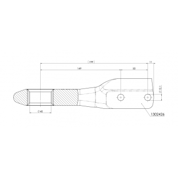 Zugöse DIN AL-KO 251,3000KG, Ø 50mm, 2x M12