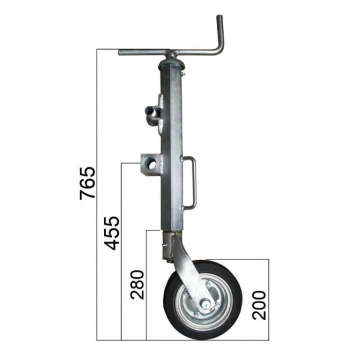 Stützrad schwenkbar 1500 kg mit Halter