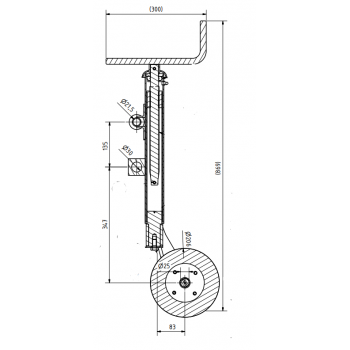 Stützrad schwenkbar 1500 kg mit Halter