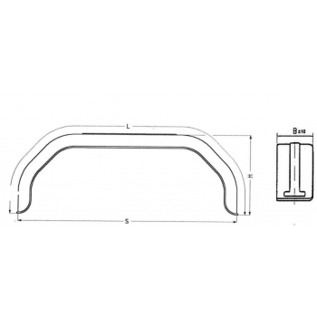 Kotflügel Tandem Kunststoff 240x1500x380mm