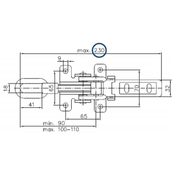 Exzenterverschluss mit Öse, robust, 230mm