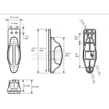 Umrissleuchte Pendel LED Agados rechts