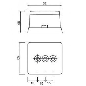 Positionslicht weiss eckig 63x63x46mm, ohne Kabel