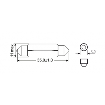 Sofitte 12V, 5w - Birne 10x35mm