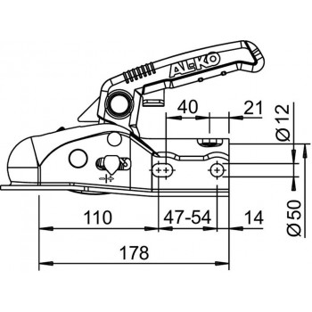 Kugelkupplung AL-KO AK270, 2700 kg, Kit komplett