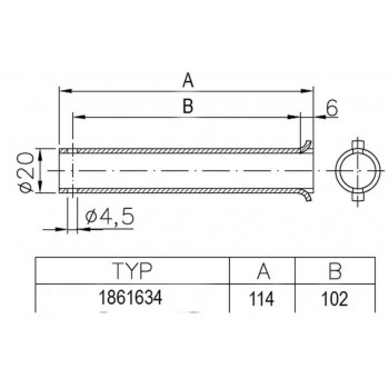 Achse zu Stützrad verzinkt 20 x 114mm Winterhoff