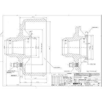 Tambour KNOTT 300x120, roue polaire z=80, H=234