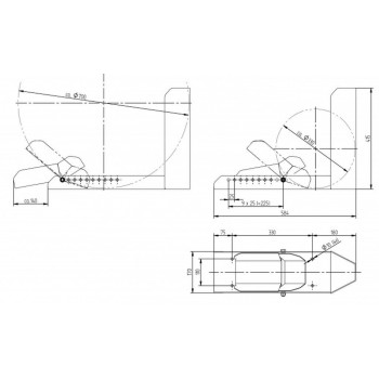 Support moto 680 mm en acier zingué