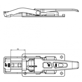 Exzenterverschluss SPP-09, 268 mm, Flachbügel