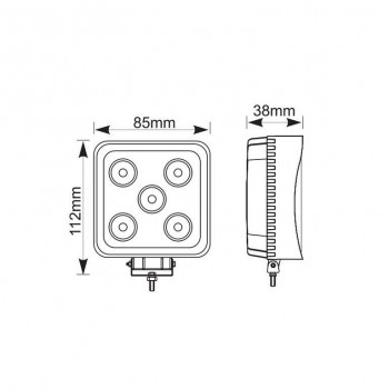 LED Arbeitsscheinw. 83x83x33, 9-36V