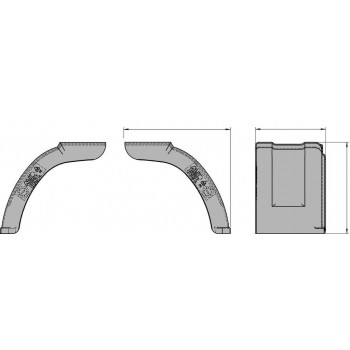 Demi-garde boue 2-pce. 1 pair plastique