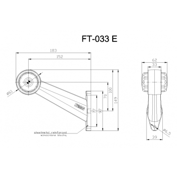 Feu de gabarit Fristom FT 033-E, 183 mm - Droite