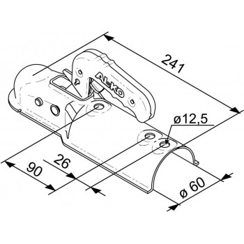 Kugelkupplung Ø 60mm, 750kg