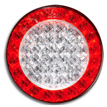Rückleuchte LED rund 122 mm rot/weiss