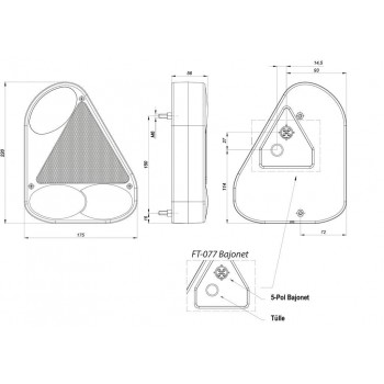 Schlussleuchte Fristom FT-077 rechts, NSL