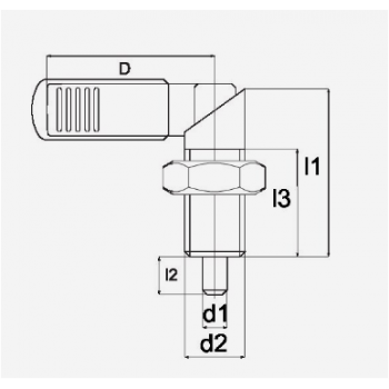 Rampenverriegelung mit Hebelarm 10 mm, M16